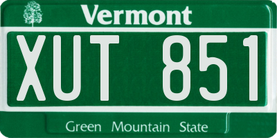 VT license plate XUT851