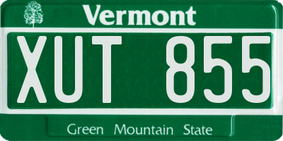 VT license plate XUT855