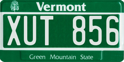 VT license plate XUT856