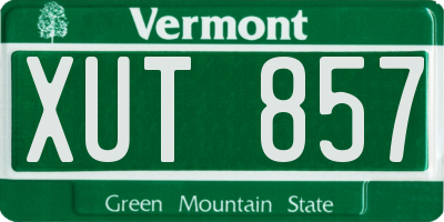 VT license plate XUT857