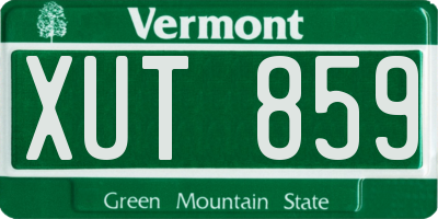 VT license plate XUT859