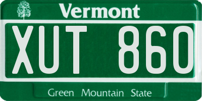 VT license plate XUT860
