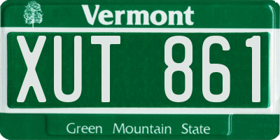 VT license plate XUT861