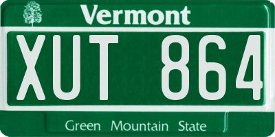 VT license plate XUT864