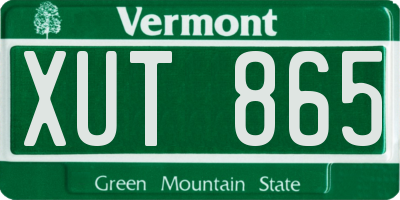 VT license plate XUT865
