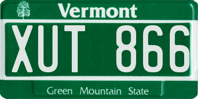 VT license plate XUT866
