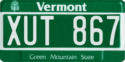 VT license plate XUT867
