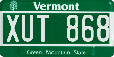 VT license plate XUT868