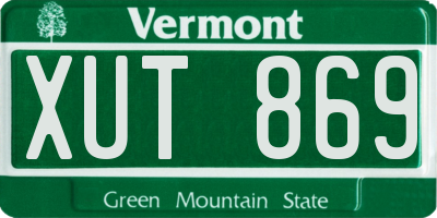 VT license plate XUT869