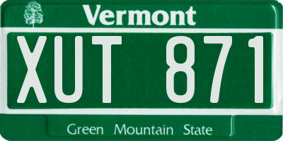 VT license plate XUT871