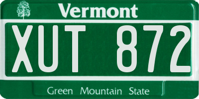 VT license plate XUT872