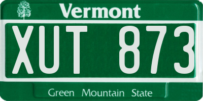 VT license plate XUT873