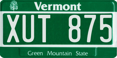 VT license plate XUT875