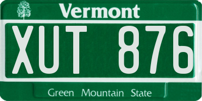 VT license plate XUT876