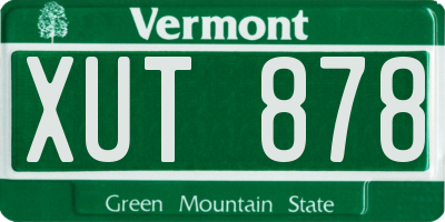 VT license plate XUT878