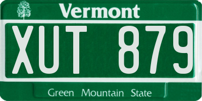 VT license plate XUT879