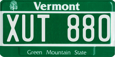 VT license plate XUT880