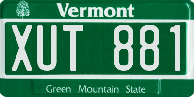 VT license plate XUT881