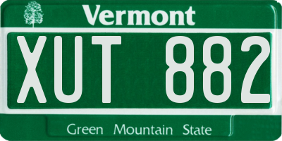 VT license plate XUT882