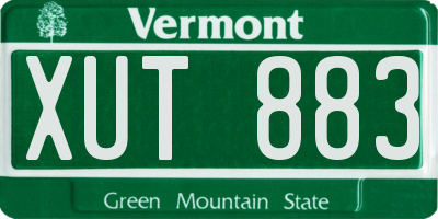 VT license plate XUT883