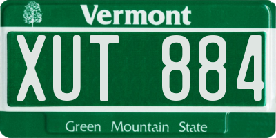 VT license plate XUT884