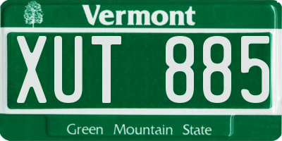 VT license plate XUT885
