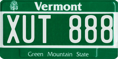 VT license plate XUT888