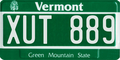 VT license plate XUT889