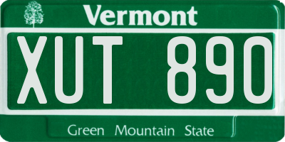 VT license plate XUT890