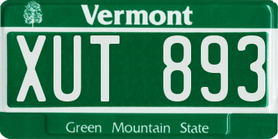 VT license plate XUT893
