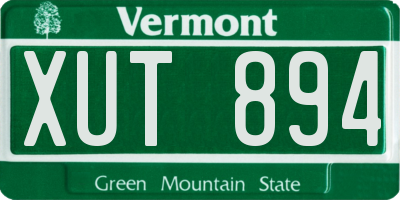 VT license plate XUT894