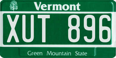 VT license plate XUT896