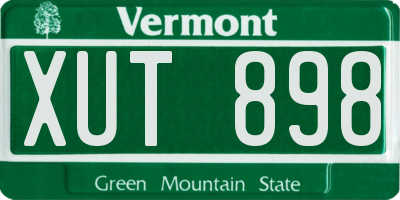 VT license plate XUT898