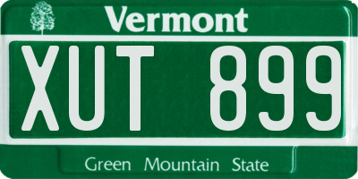 VT license plate XUT899