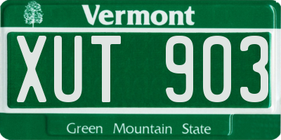 VT license plate XUT903