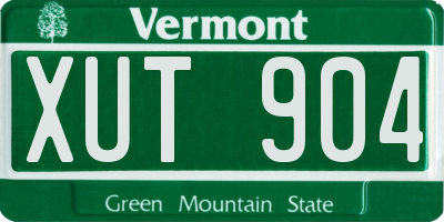 VT license plate XUT904