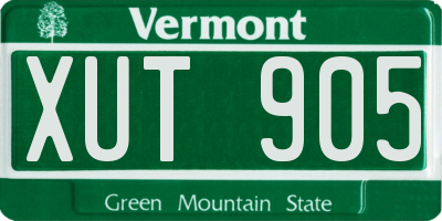 VT license plate XUT905