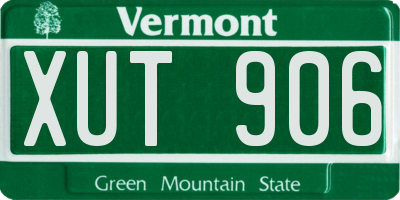 VT license plate XUT906