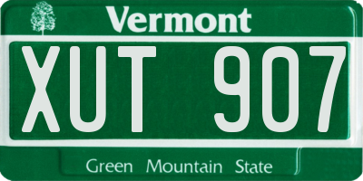 VT license plate XUT907