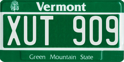 VT license plate XUT909