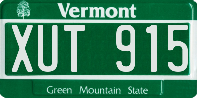 VT license plate XUT915