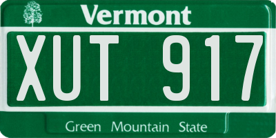 VT license plate XUT917