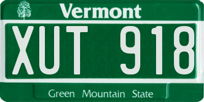VT license plate XUT918
