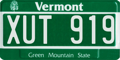 VT license plate XUT919