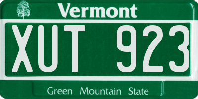 VT license plate XUT923