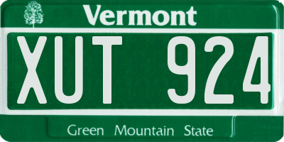 VT license plate XUT924
