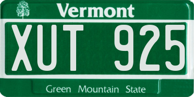VT license plate XUT925