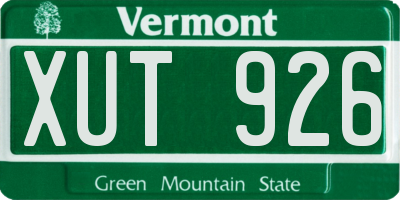 VT license plate XUT926