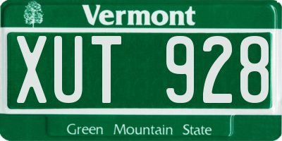 VT license plate XUT928