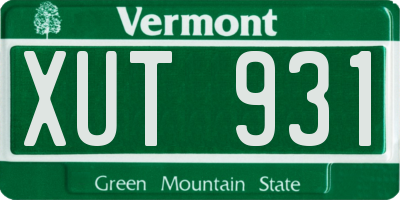 VT license plate XUT931